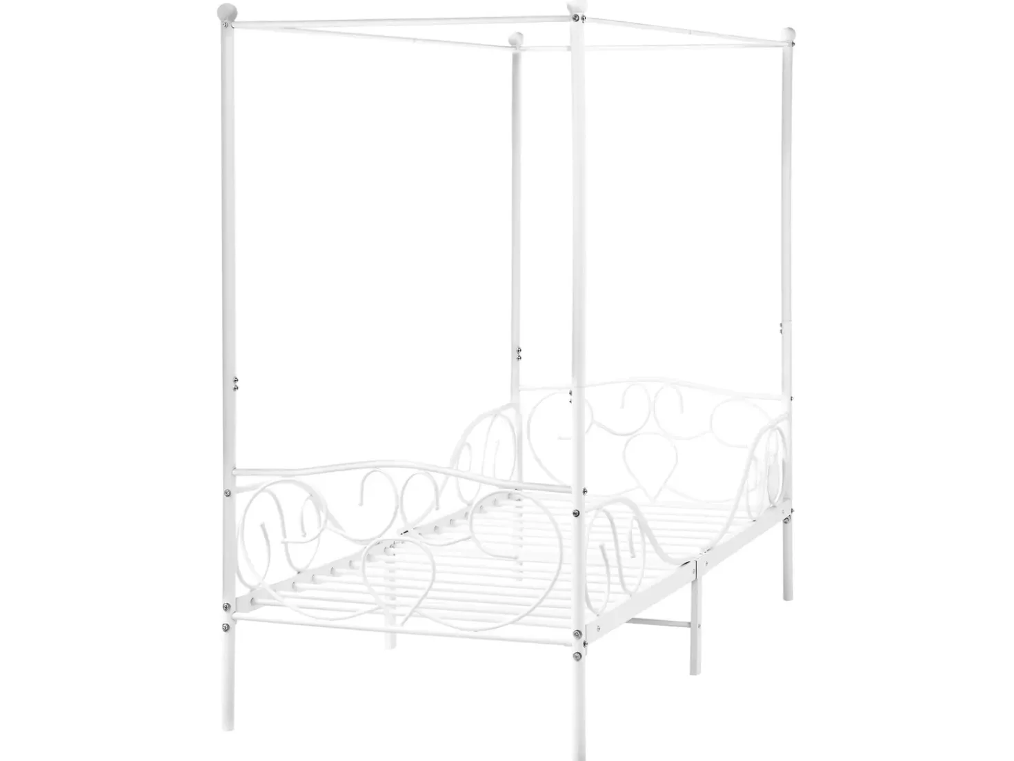 Letto a baldacchino Metallo SORMERY 90 x 200 cm Bianco