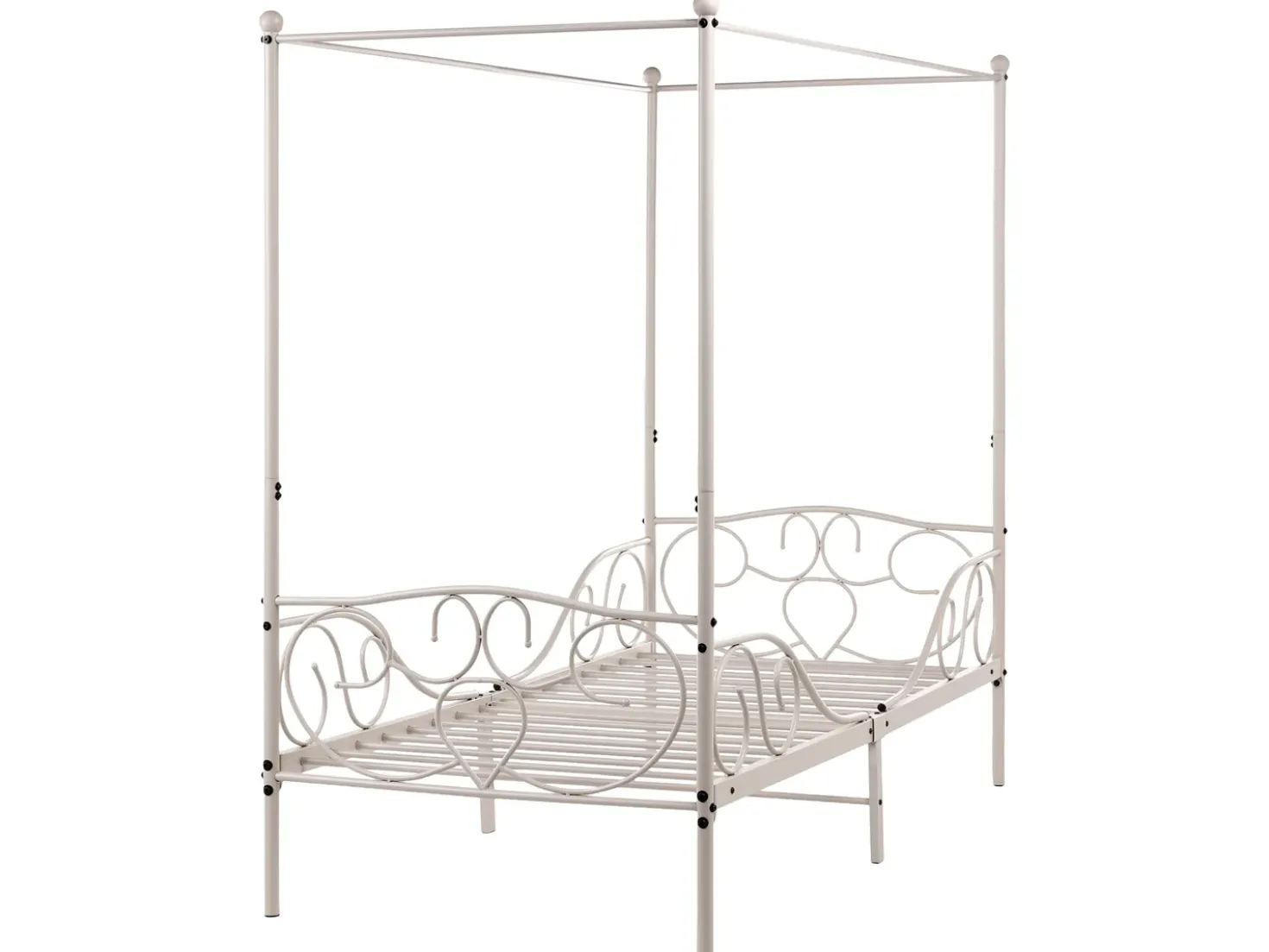 Letto a baldacchino Metallo SORMERY 90 x 200 cm Beige chiaro
