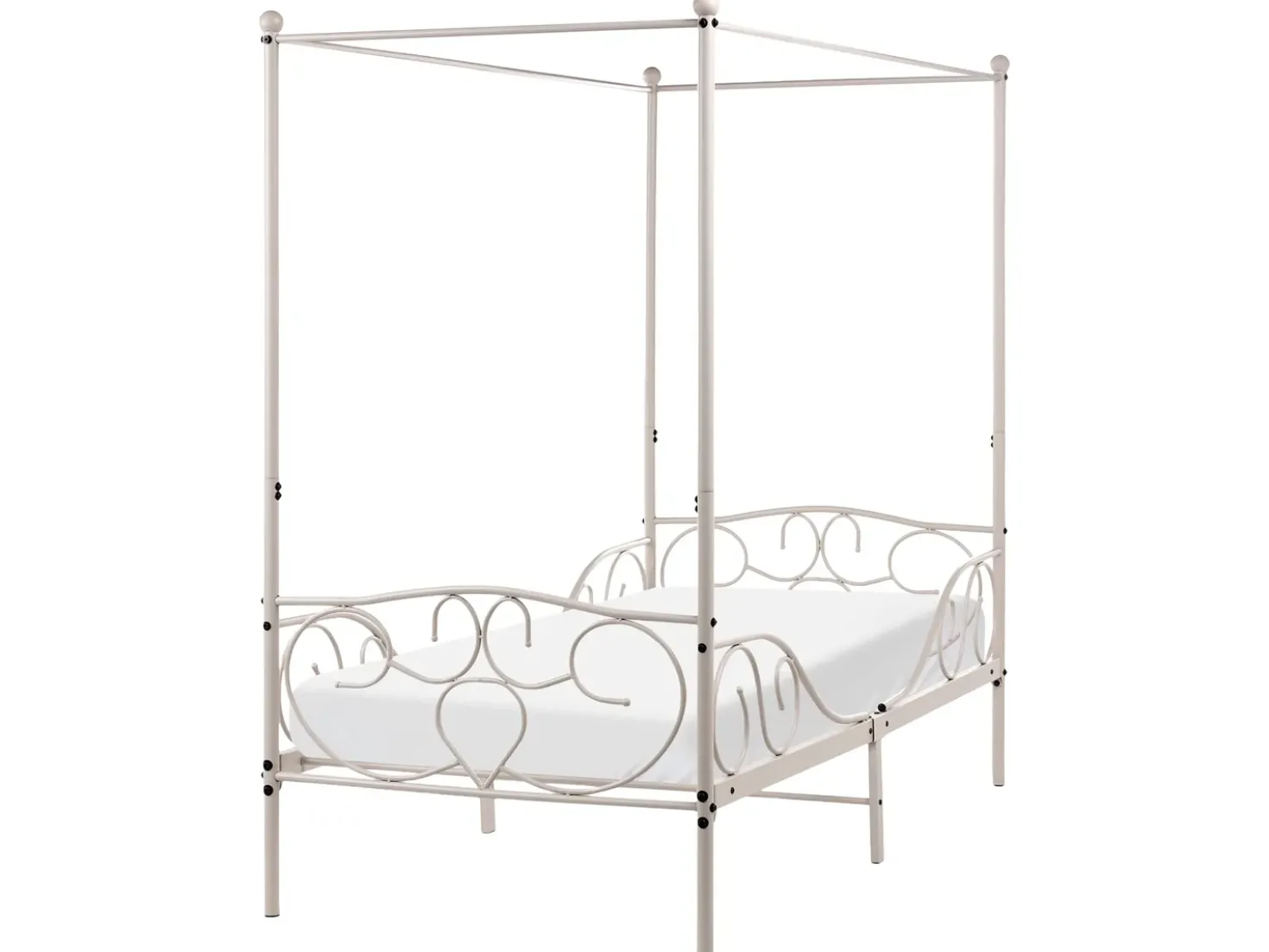 Letto a baldacchino Metallo SORMERY 90 x 200 cm Beige chiaro