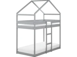 Letto a castello Casa Legno di pino LABATUT 90 x 200 cm Grigio