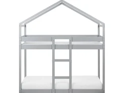 Letto a castello Casa Legno di pino LABATUT 90 x 200 cm Grigio