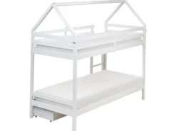 Letto a castello con cassetti Casa Legno di pino TERNAS 90 x 200 cm con contenitore Bianco
