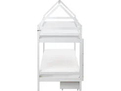 Letto a castello con cassetti Casa Legno di pino TERNAS 90 x 200 cm con contenitore Bianco