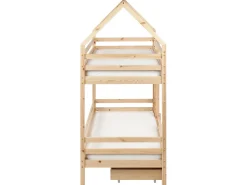 Letto a castello con cassetti Casa Legno di pino GIRGOLS 90 x 200 cm con contenitore Marrone chiaro