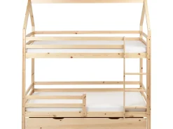 Letto a castello con cassetti Casa Legno di pino GIRGOLS 90 x 200 cm con contenitore Marrone chiaro