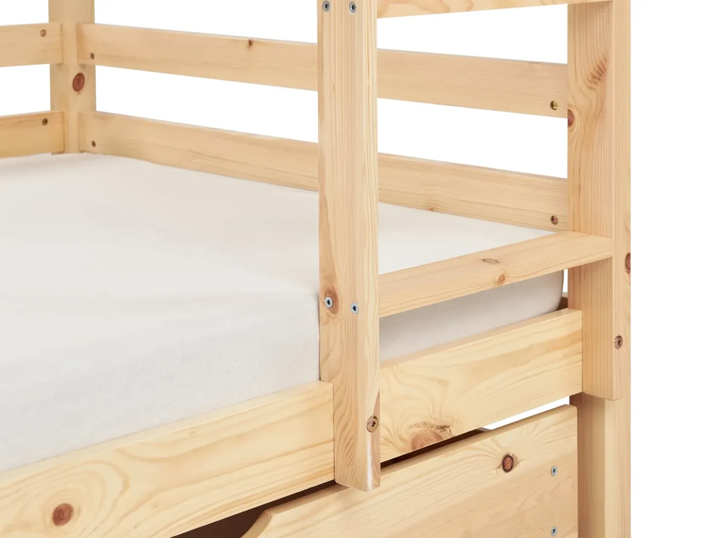 Letto a castello con cassetti Casa Legno di pino GIRGOLS 90 x 200 cm con contenitore Marrone chiaro