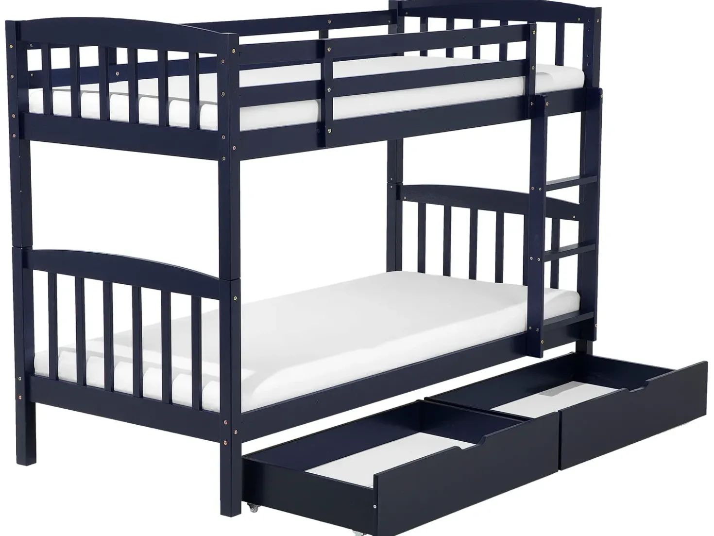 Letto a castello con cassetti Legno di pino REVIN 90 x 200 cm Blu marino