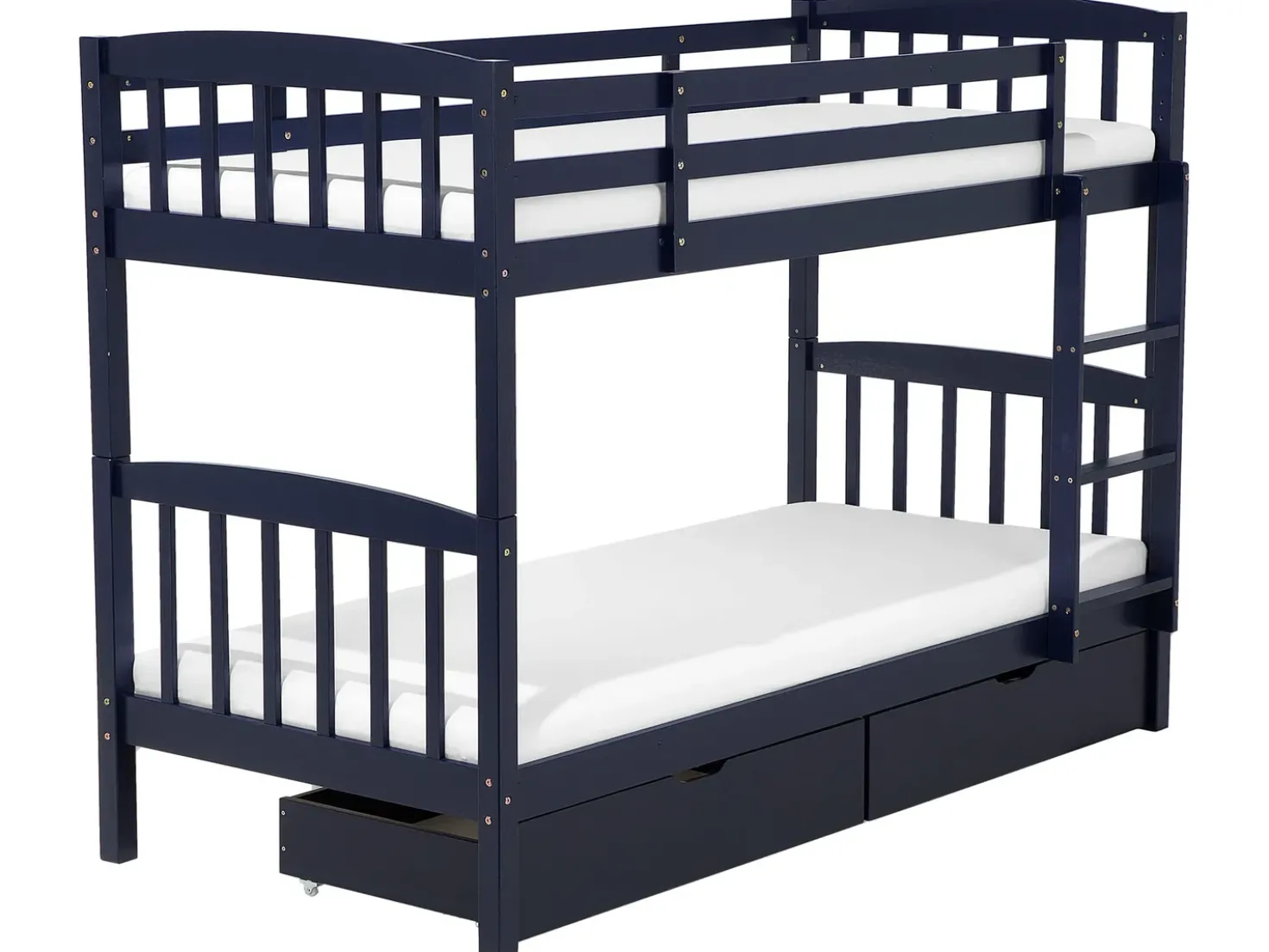 Letto a castello con cassetti Legno di pino REVIN 90 x 200 cm Blu marino