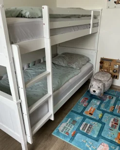 Letto a castello con cassetti Legno di pino ALBON 90 x 200 cm Bianco