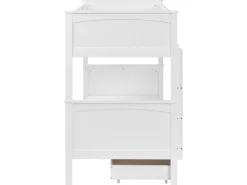 Letto a castello con cassetti Legno di pino ALBON 90 x 200 cm Bianco