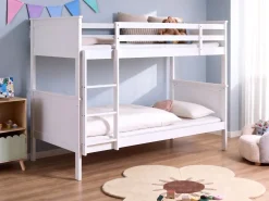 Letto a castello con cassetti Legno di pino ALBON 90 x 200 cm Bianco