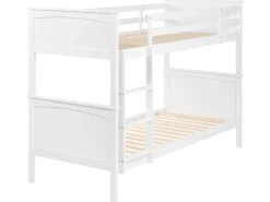 Letto a castello con cassetti Legno di pino ALBON 90 x 200 cm Bianco