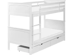 Letto a castello con cassetti Legno di pino ALBON 90 x 200 cm Bianco