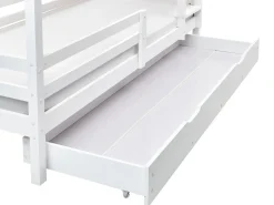 Letto a castello con cassetti Casa Legno di pino GIRGOLS 90 x 200 cm con contenitore Bianco