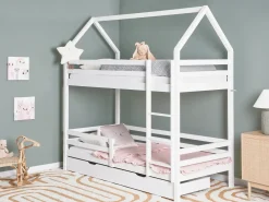 Letto a castello con cassetti Casa Legno di pino GIRGOLS 90 x 200 cm con contenitore Bianco
