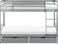Letto a castello con cassetti Legno di pino REGAT 90 x 200 cm Grigio