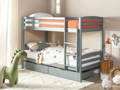 Letto a castello con cassetti Legno di pino REGAT 90 x 200 cm Grigio
