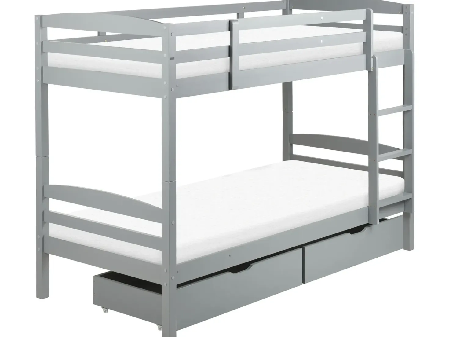 Letto a castello con cassetti Legno di pino REGAT 90 x 200 cm Grigio