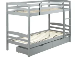 Letto a castello con cassetti Legno di pino REGAT 90 x 200 cm Grigio