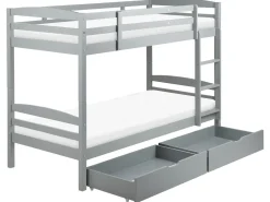 Letto a castello con cassetti Legno di pino REGAT 90 x 200 cm Grigio