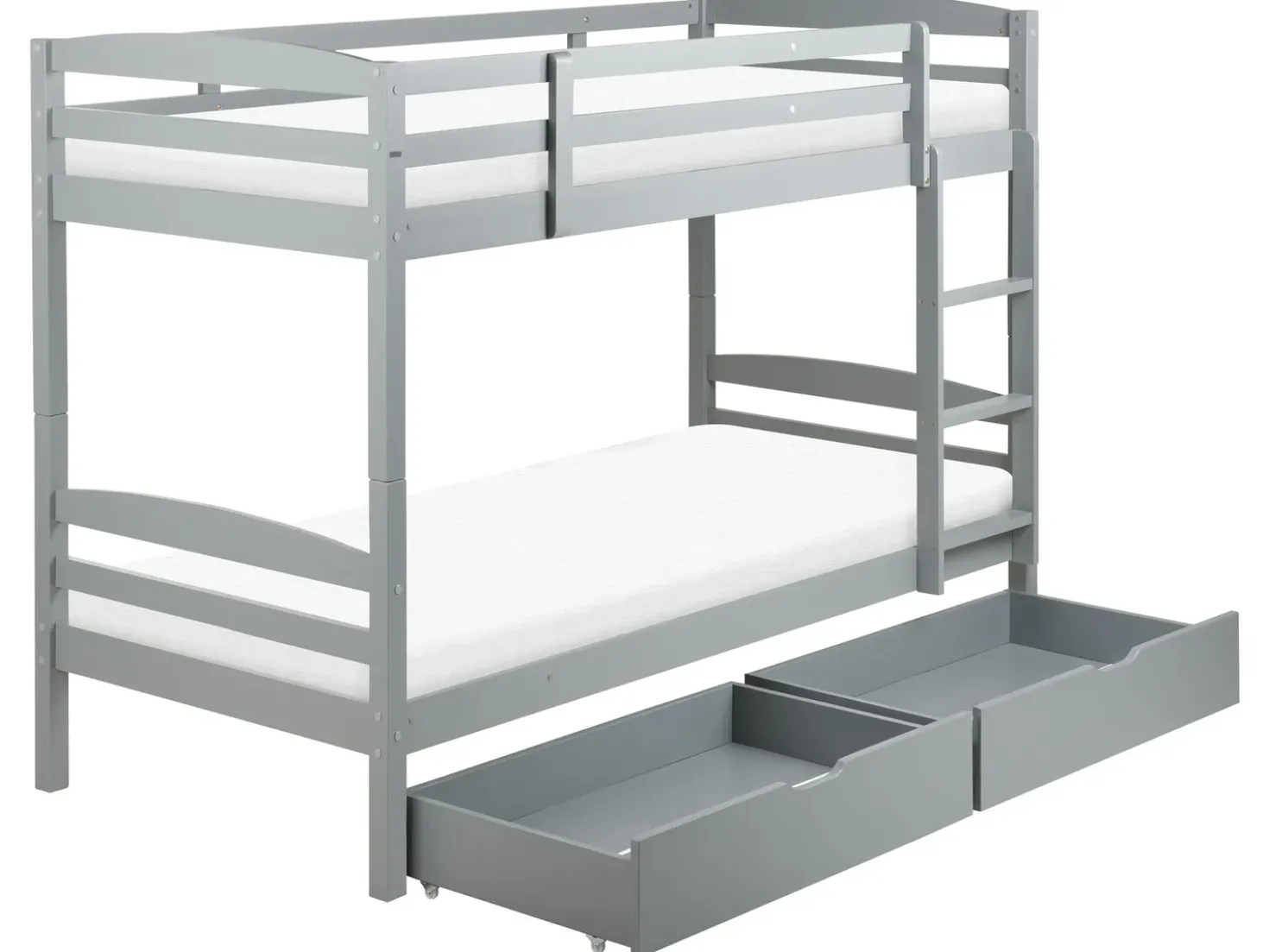Letto a castello con cassetti Legno di pino REGAT 90 x 200 cm Grigio
