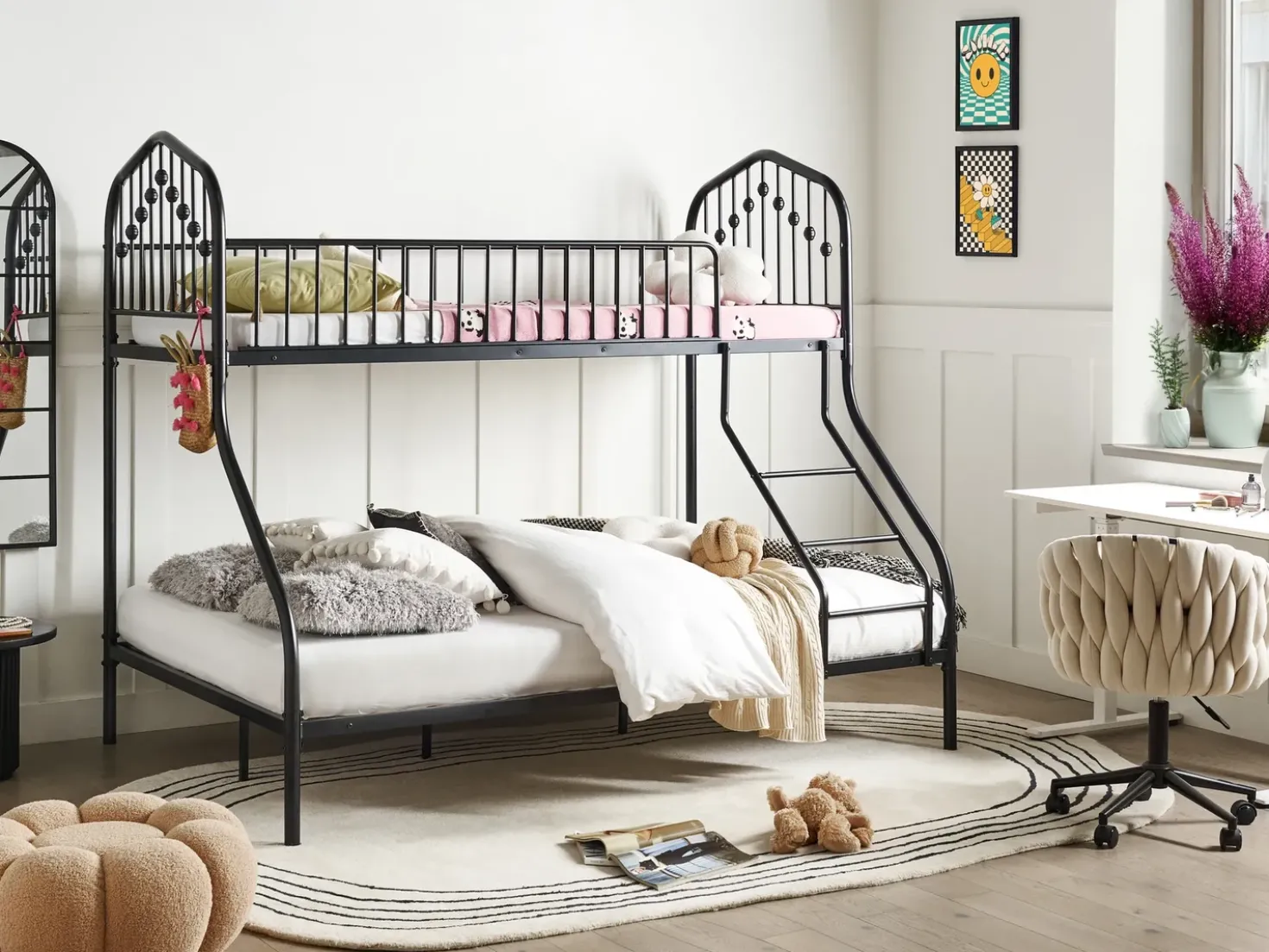 Letto a castello Metallo CHAMONIX 90/140 x 200 cm Nero