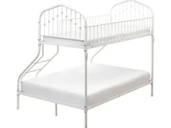 Letto a castello Metallo CHAMONIX 90/140 x 200 cm Bianco