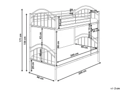 Letto a castello Metallo CHARTRES 90 x 200 cm Bianco