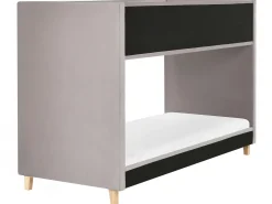 Letto a castello Velluto CHOCQUES 90 x 200 cm Grigio chiaro