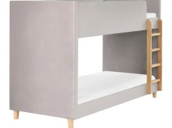 Letto a castello Velluto CHOCQUES 90 x 200 cm Grigio chiaro