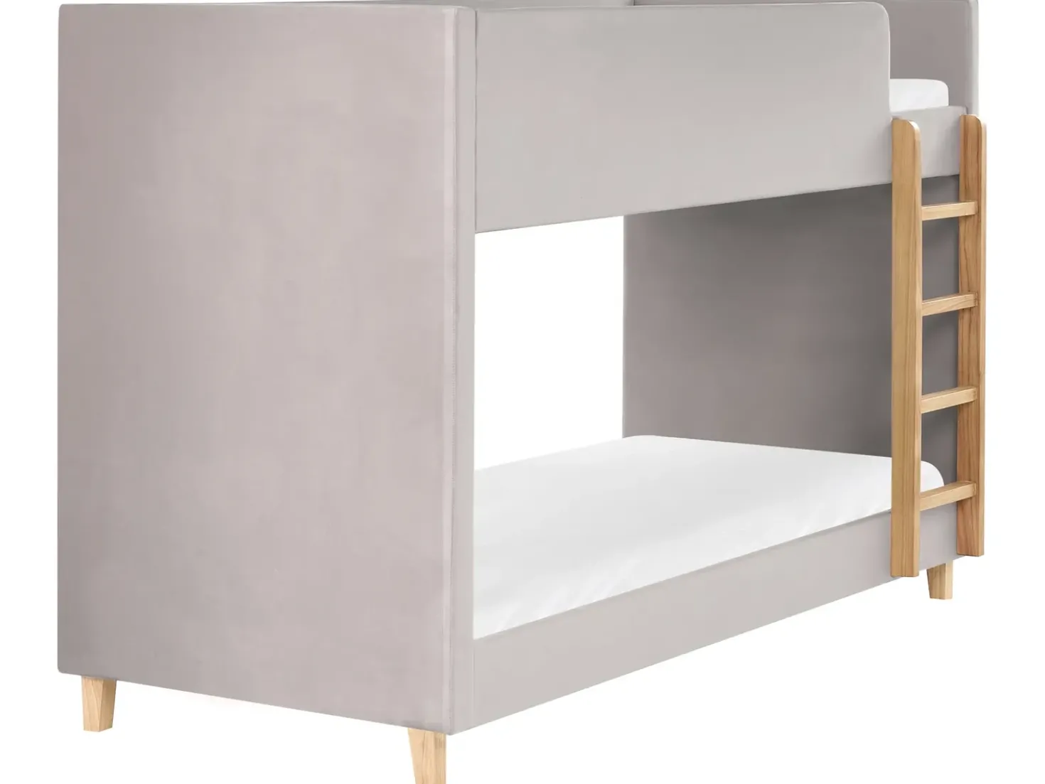 Letto a castello Velluto CHOCQUES 90 x 200 cm Grigio chiaro