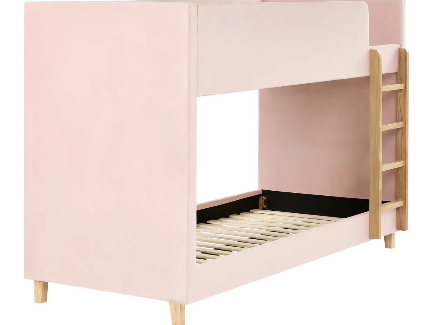 Letto a castello Velluto CHOCQUES 90 x 200 cm Rosa pastello