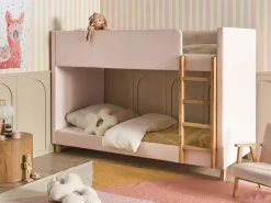 Letto a castello Velluto CHOCQUES 90 x 200 cm Rosa pastello
