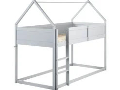 Letto a mezza altezza Casa Legno di pino DIENNE 90 x 200 cm Grigio
