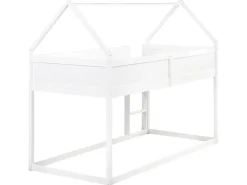 Letto a mezza altezza Casa Legno di pino DIENNE 90 x 200 cm Bianco