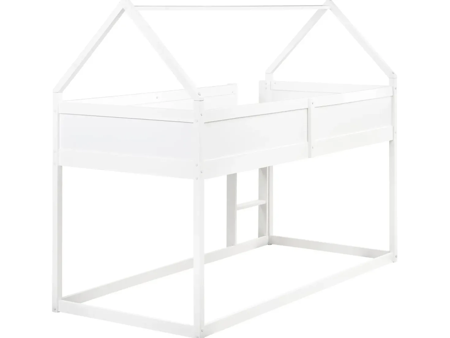 Letto a mezza altezza Casa Legno di pino DIENNE 90 x 200 cm Bianco