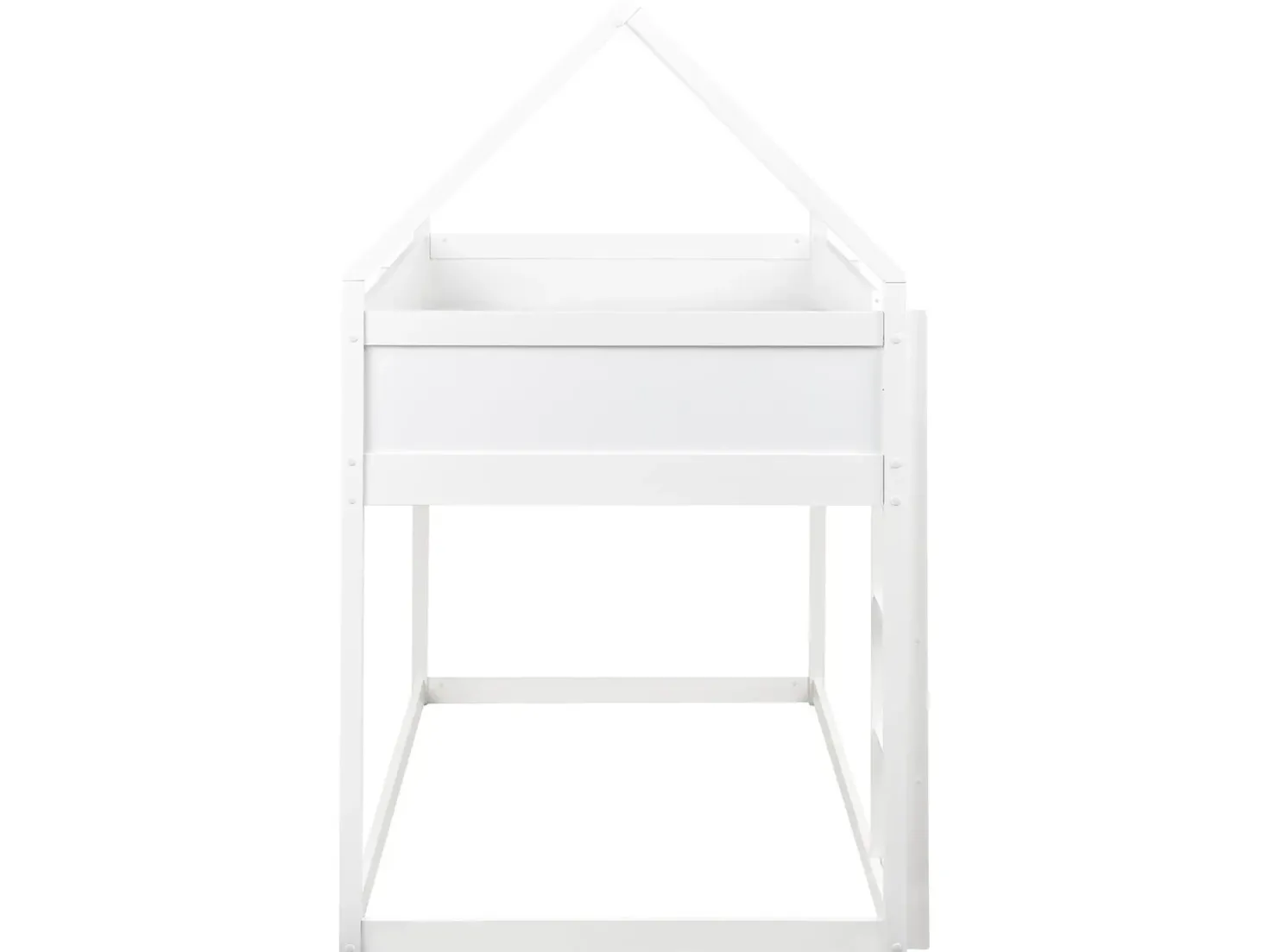 Letto a mezza altezza Casa Legno di pino DIENNE 90 x 200 cm Bianco