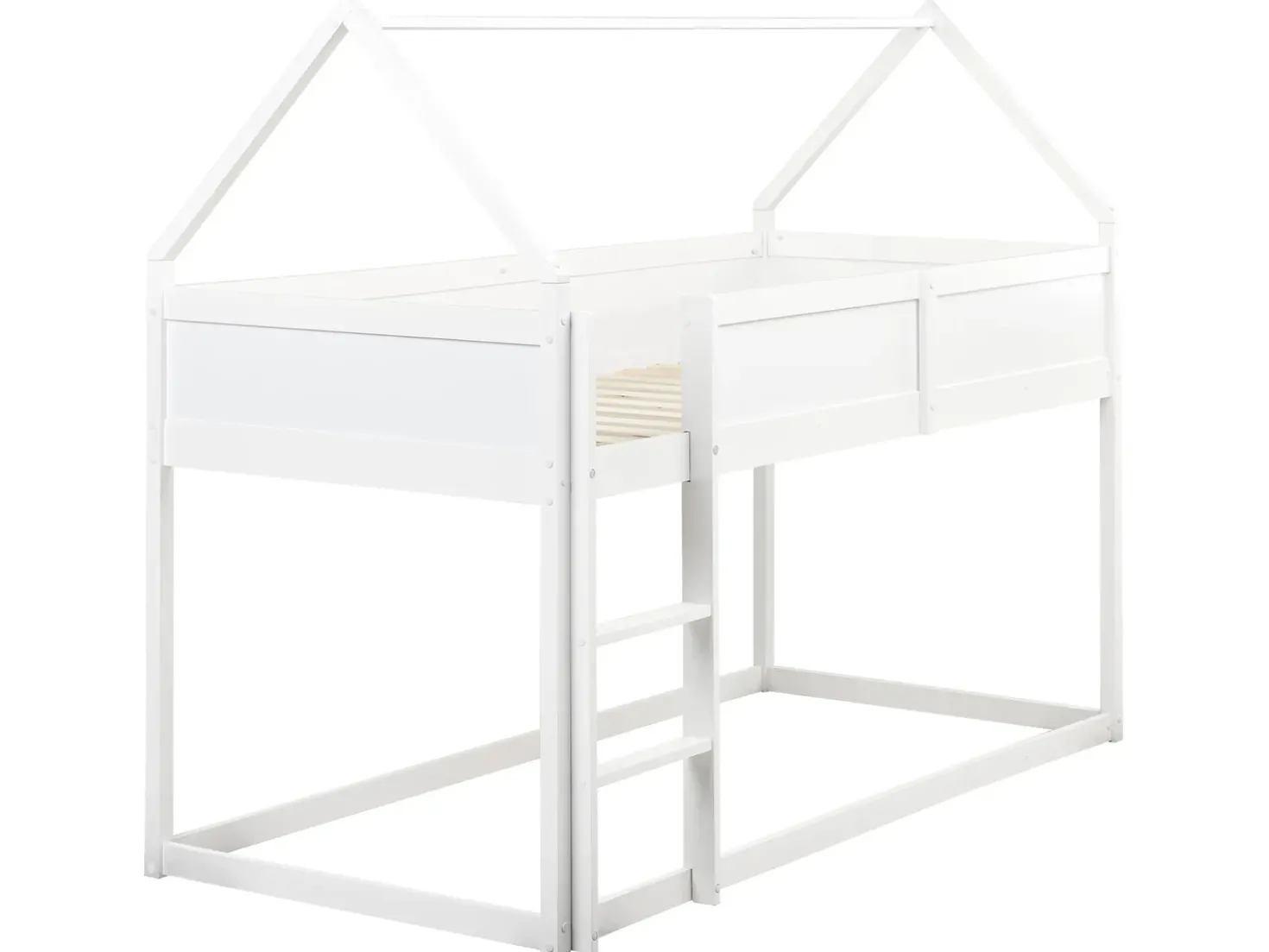 Letto a mezza altezza Casa Legno di pino DIENNE 90 x 200 cm Bianco
