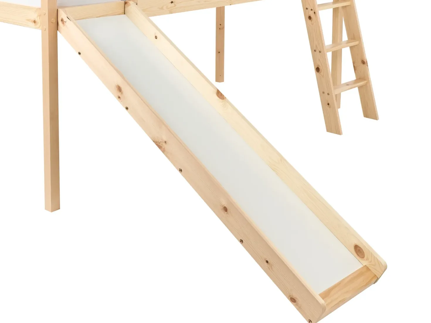 Letto a mezza altezza Legno di pino STAPLE 90 x 200 cm con Scivolo Marrone chiaro