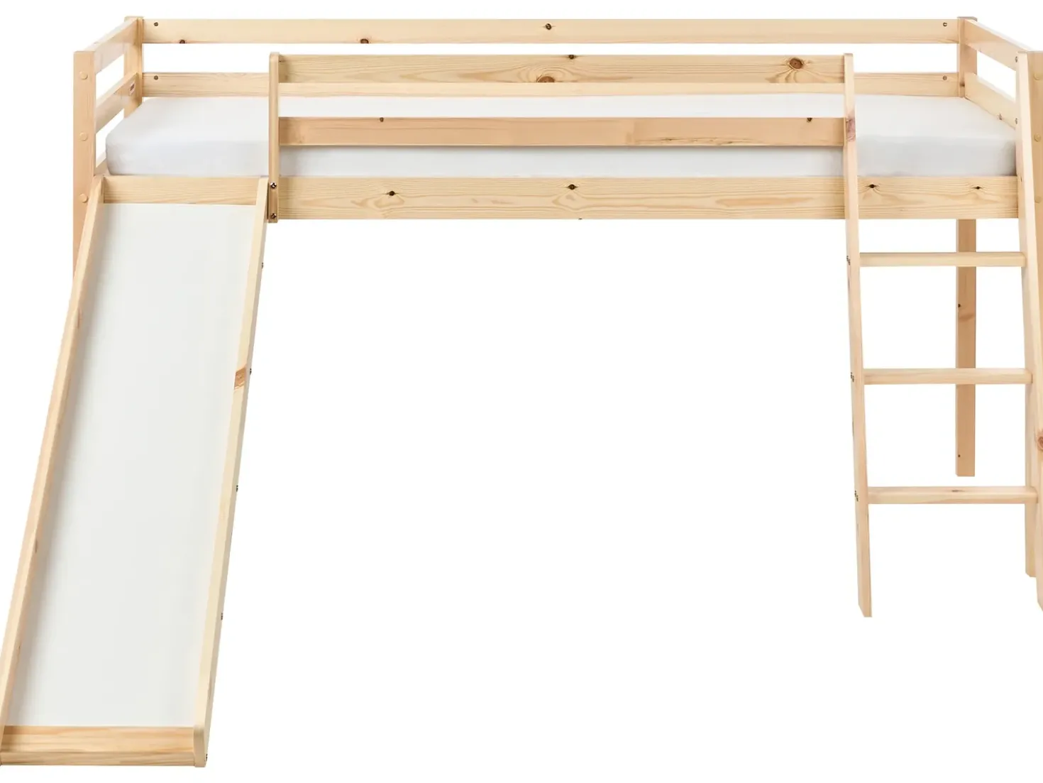 Letto a mezza altezza Legno di pino STAPLE 90 x 200 cm con Scivolo Marrone chiaro