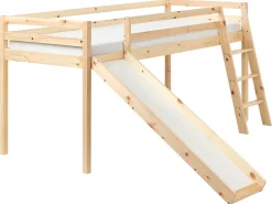 Letto a mezza altezza Legno di pino STAPLE 90 x 200 cm con Scivolo Marrone chiaro