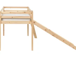 Letto a mezza altezza Legno di pino STAPLE 90 x 200 cm con Scivolo Marrone chiaro