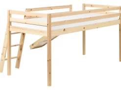 Letto a mezza altezza Legno di pino STAPLE 90 x 200 cm con Scivolo Marrone chiaro