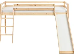 Letto a mezza altezza Legno di pino STAPLE 90 x 200 cm con Scivolo Marrone chiaro