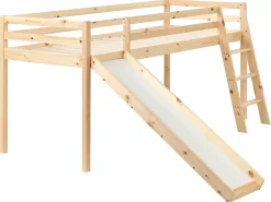 Letto a mezza altezza Legno di pino STAPLE 90 x 200 cm con Scivolo Marrone chiaro