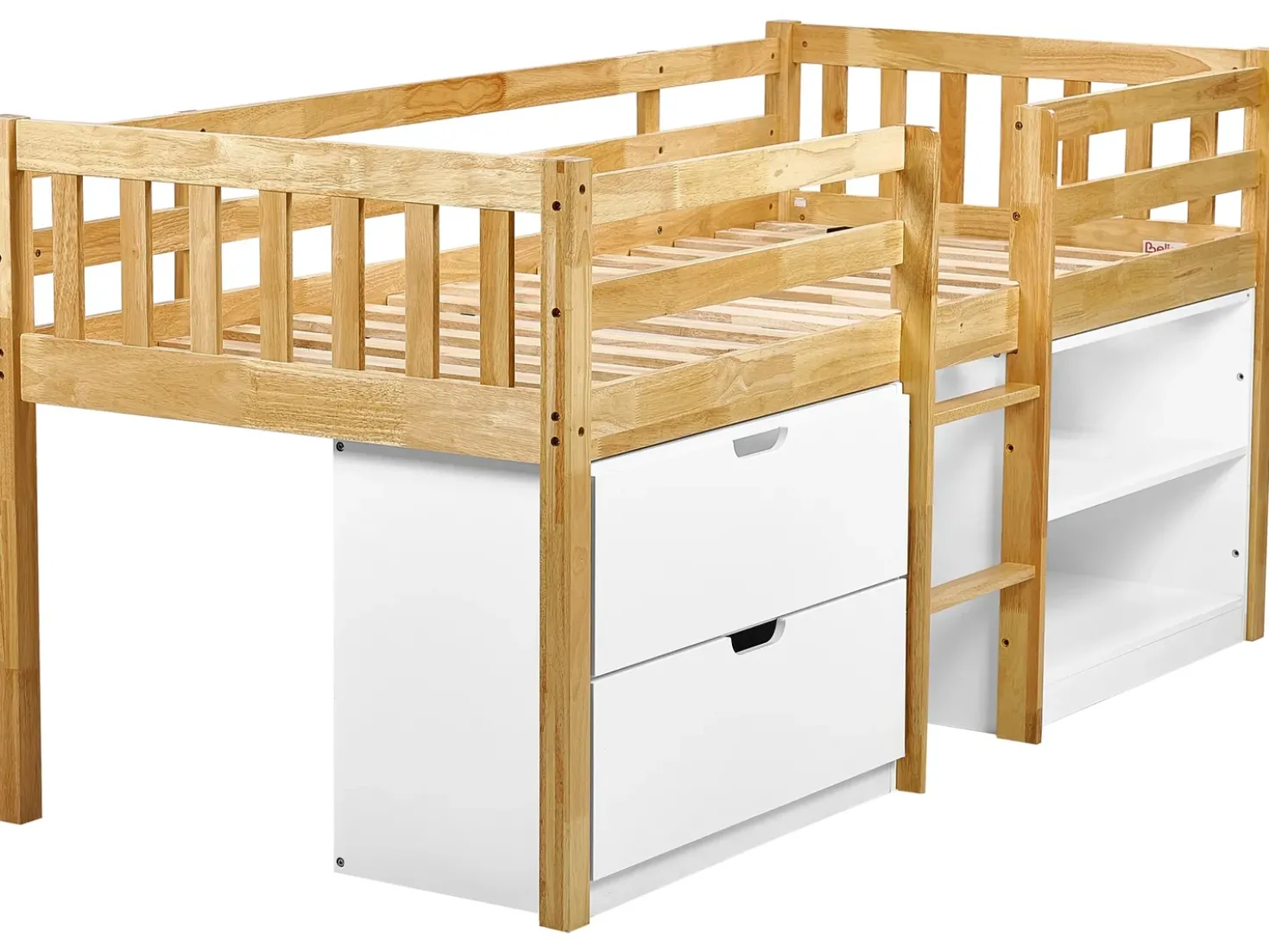 Letto a mezza altezza Legno SUSVILLE 90 x 200 cm Marrone chiaro