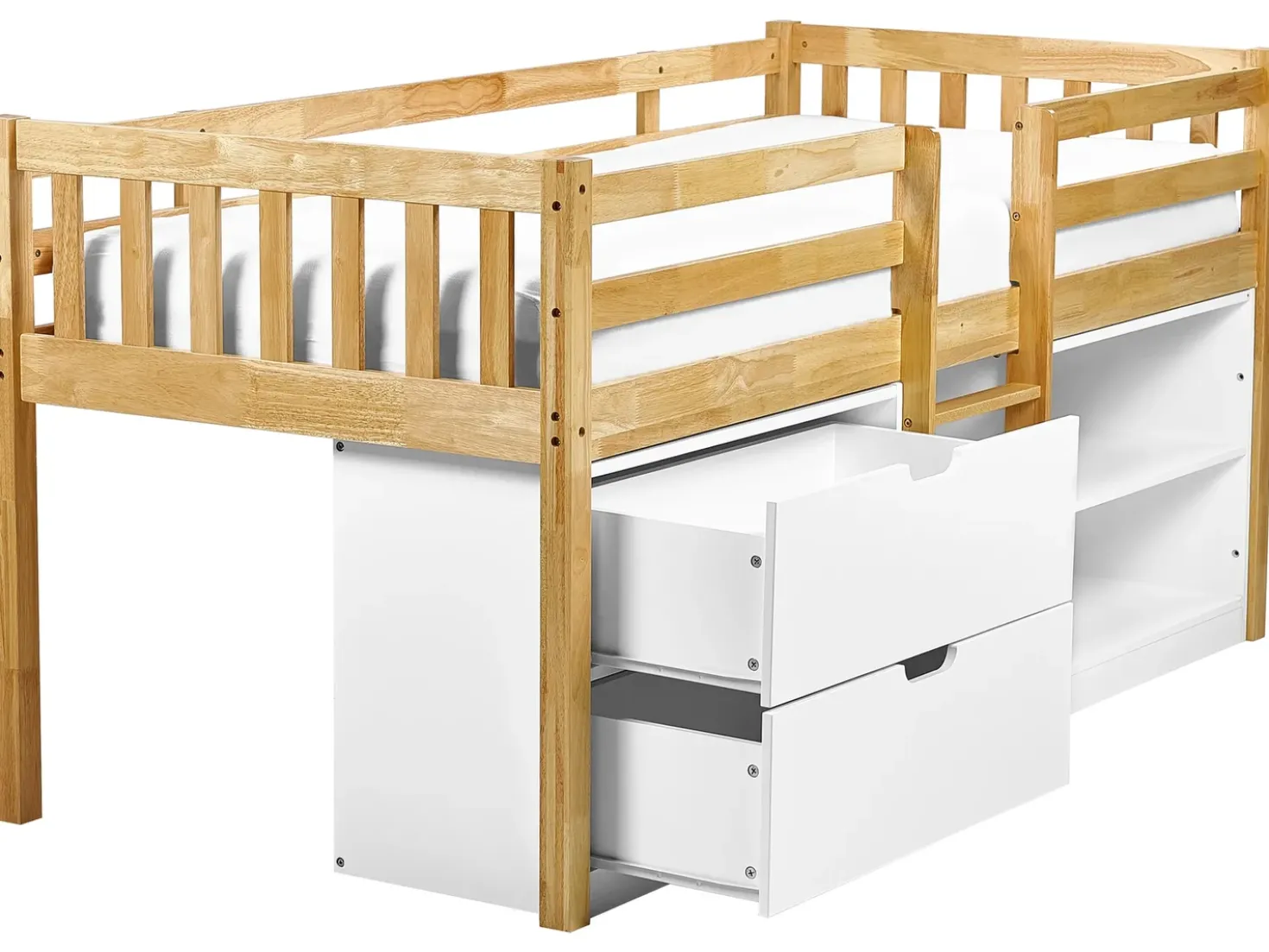 Letto a mezza altezza Legno SUSVILLE 90 x 200 cm Marrone chiaro