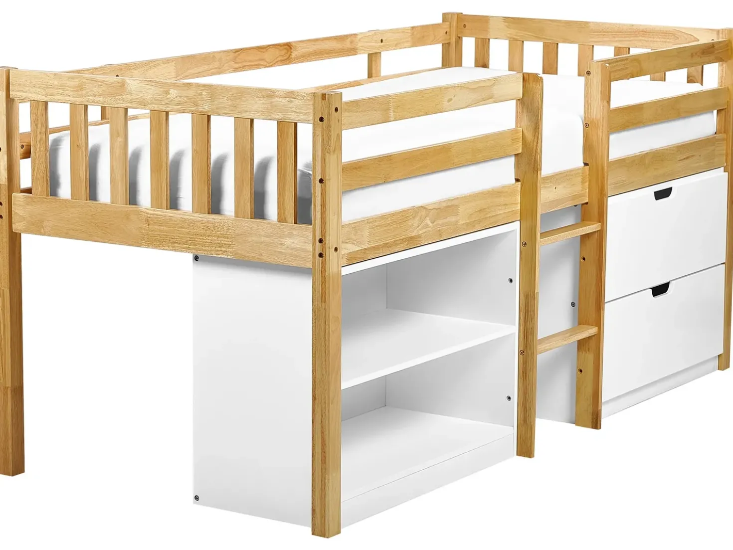 Letto a mezza altezza Legno SUSVILLE 90 x 200 cm Marrone chiaro