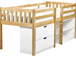 Letto a mezza altezza Legno SUSVILLE 90 x 200 cm Marrone chiaro