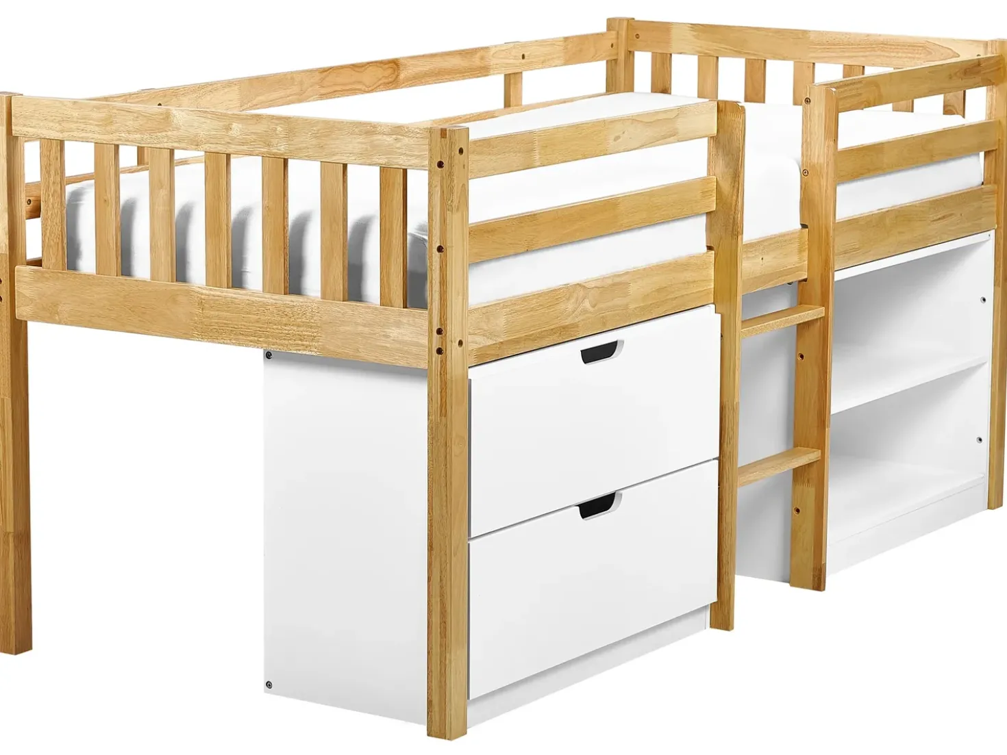 Letto a mezza altezza Legno SUSVILLE 90 x 200 cm Marrone chiaro